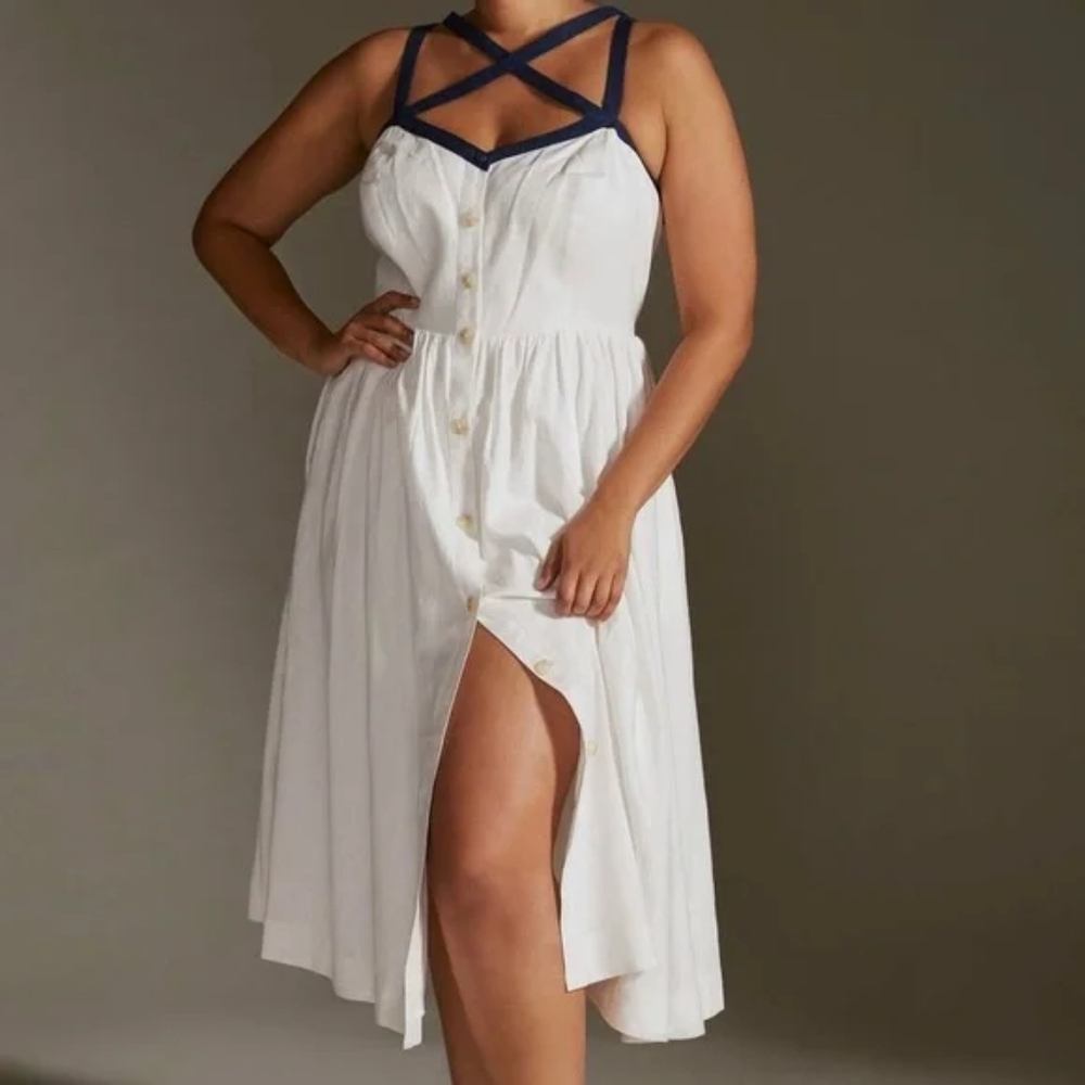 Anthropologie dress with criss cross detail